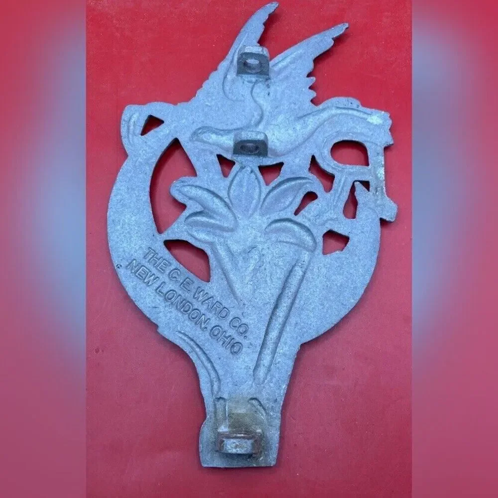 Vintage Garden Plaque Bird Flower 10” C.E. Ward Co. 10